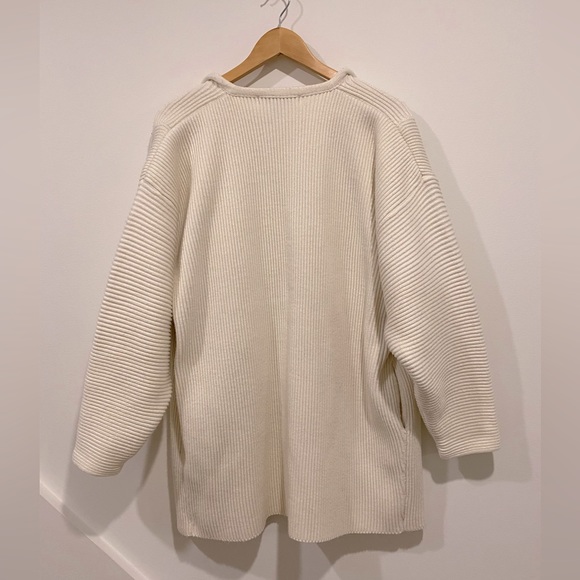 I.B. DIFFUSION oversized cream knit sweater jacket - Picture 5 of 5